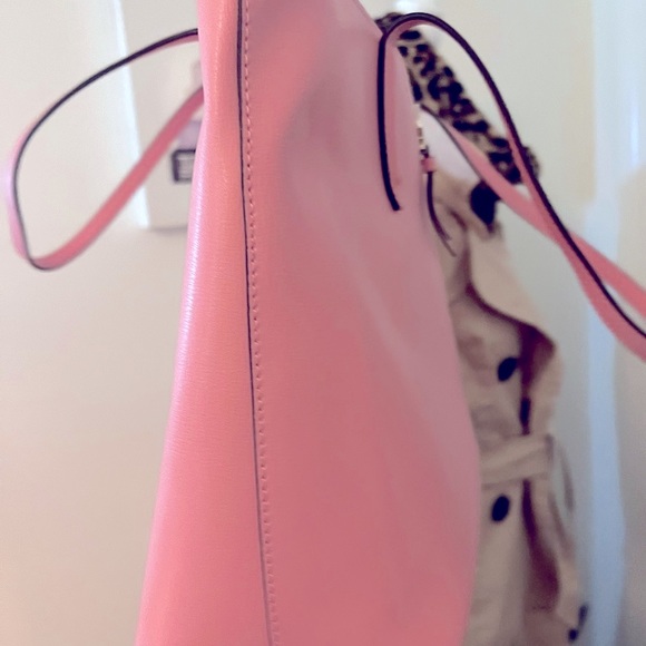 Kate Spade Pink Large Leather Bag with Signature Silver Spade Logo - Picture 12 of 13